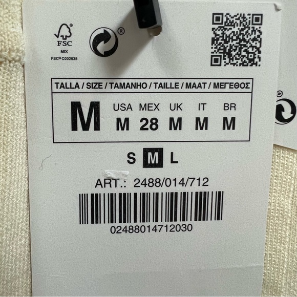 NWT ZARA Knit Wide Leg Pants Size Medium - Picture 3 of 6